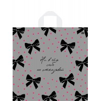 Пакет ПВД с петлевой ручкой 440*420*0,070 Милые бантики цена за 50шт!